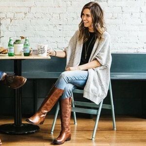 FRYE 11 Melissa Cognac Brown Pull on Leather Boots